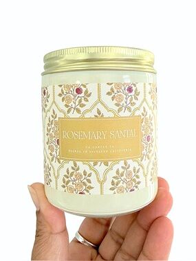 Leoben Company Rosemary Santal Scented Candle - Cream & Gold